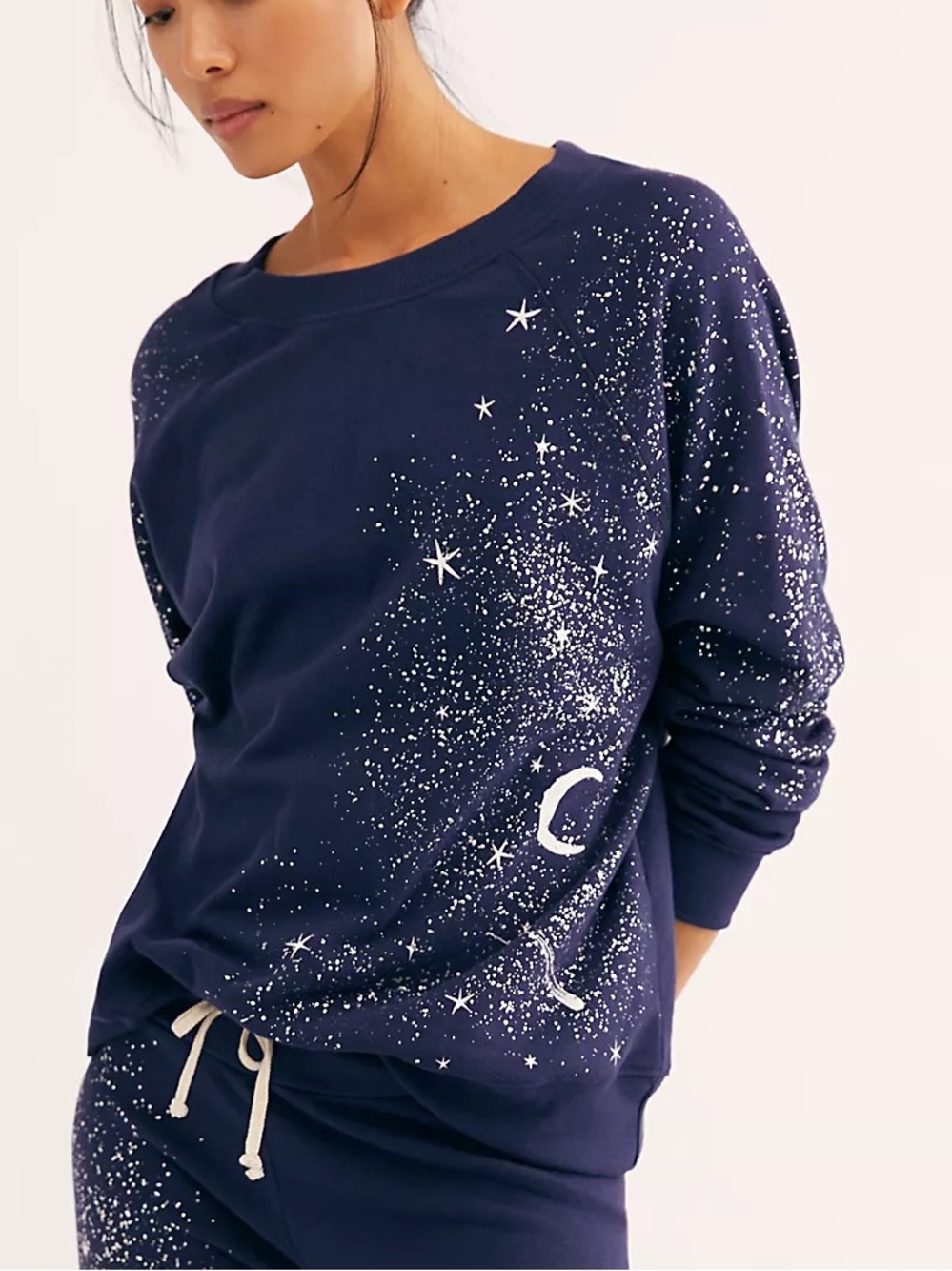 Wildfox Free People Cosmic Dust Sommers Sweatshirt Stars Moon Celestial Cotton